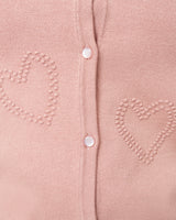 Textured Heart Knit Cardigan