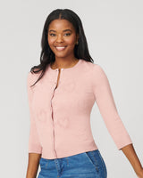 Textured Heart Knit Cardigan