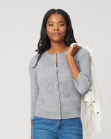 Textured Heart Knit Cardigan