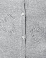 Textured Heart Knit Cardigan