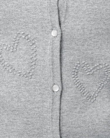 Textured Heart Knit Cardigan