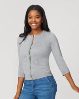 Textured Heart Knit Cardigan