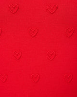 Textured Heart Elbow Sleeve Sweater