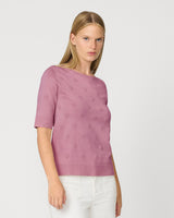 Textured Heart Elbow Sleeve Sweater