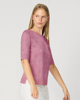 Textured Heart Elbow Sleeve Sweater