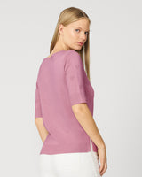 Textured Heart Elbow Sleeve Sweater