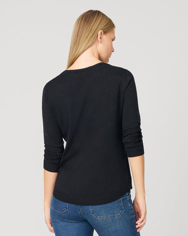 Textured Heart & Bow Knit Top