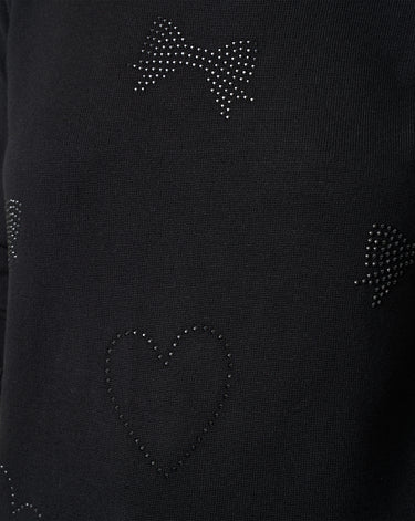 Textured Heart & Bow Knit Top
