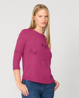 Textured Heart & Bow Knit Top