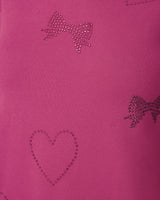 Textured Heart & Bow Knit Top