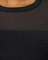 Illusion Yoke Sweater with Sparkle Accents