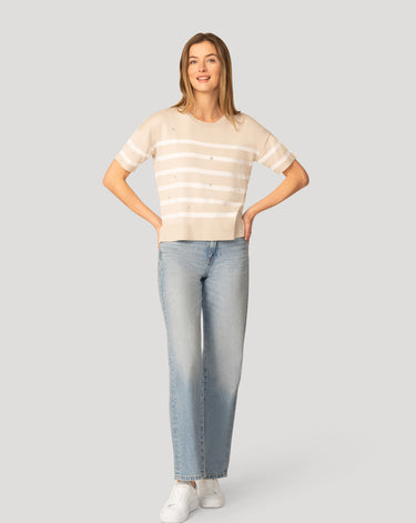 Stripe Crystal Detail Sweater