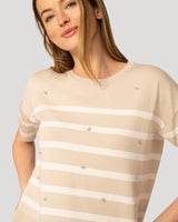 Stripe Crystal Detail Sweater