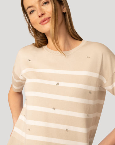 Stripe Crystal Detail Sweater