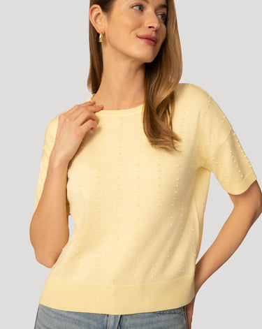 Textured Short Sleeve Sweater
