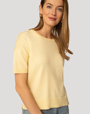 Textured Short Sleeve Sweater