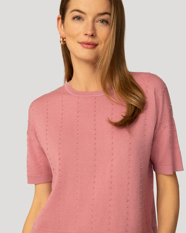 Textured Short Sleeve Sweater