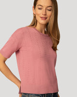 Textured Short Sleeve Sweater