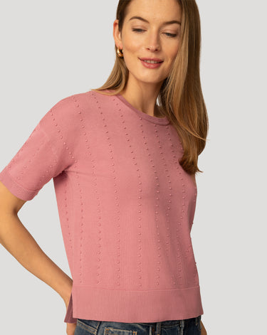 Textured Short Sleeve Sweater
