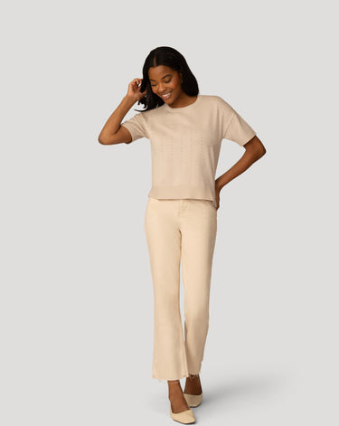 Textured Short Sleeve Sweater