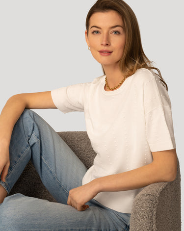 Textured Short Sleeve Sweater