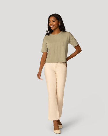 Textured Short Sleeve Sweater