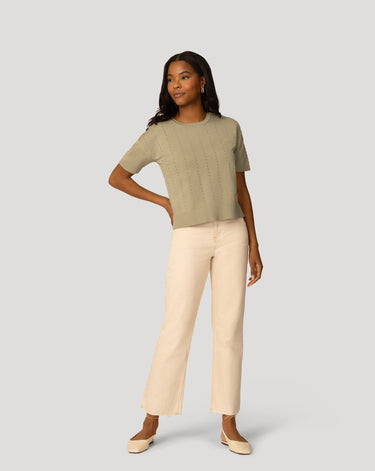 Textured Short Sleeve Sweater