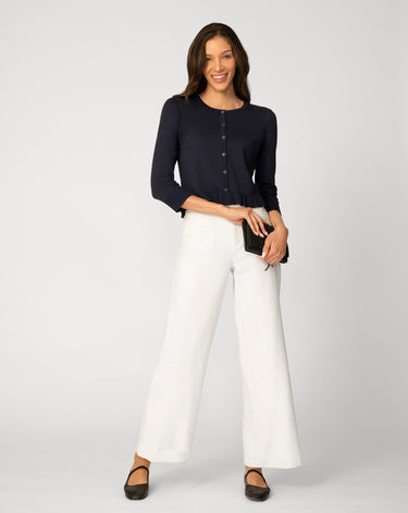 Ruffle Hem Button Cardigan