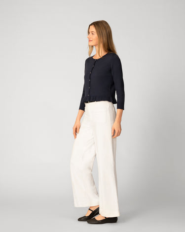 Ruffle Hem Button Cardigan