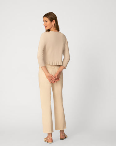 Ruffle Hem Button Cardigan