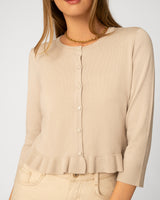 Ruffle Hem Button Cardigan