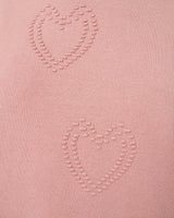 Textured Heart & Bow Crewneck Sweater