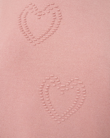 Textured Heart & Bow Crewneck Sweater