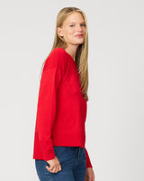 Textured Heart & Bow Crewneck Sweater