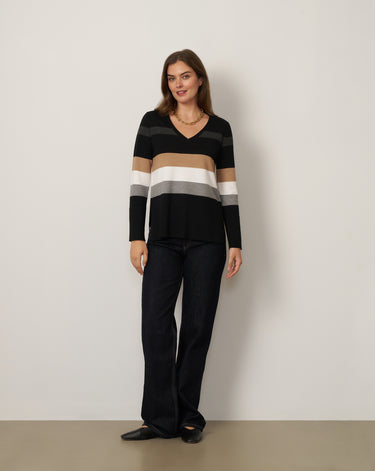 Striped V-Neck Sweater