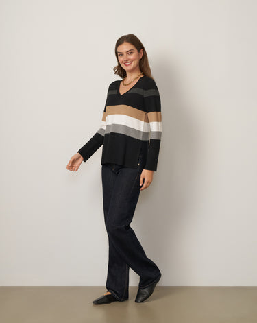 Striped V-Neck Sweater