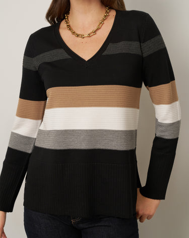 Striped V-Neck Sweater