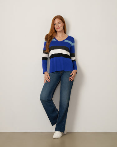 Striped V-Neck Sweater