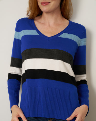 Striped V-Neck Sweater