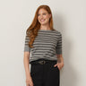 Stripe Ballet Neck Sweater