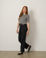Stripe Ballet Neck Sweater