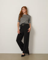Stripe Ballet Neck Sweater