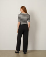 Stripe Ballet Neck Sweater