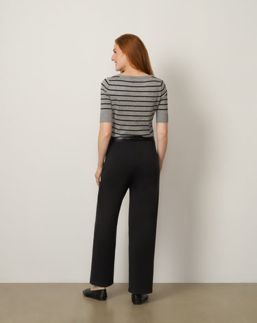 Stripe Ballet Neck Sweater