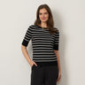 Stripe Ballet Neck Sweater