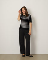 Stripe Ballet Neck Sweater