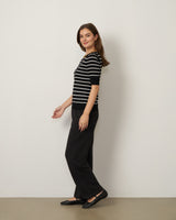 Stripe Ballet Neck Sweater