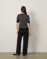 Stripe Ballet Neck Sweater