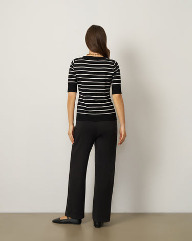 Stripe Ballet Neck Sweater