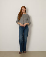 Scalloped Rib Trim Cardigan